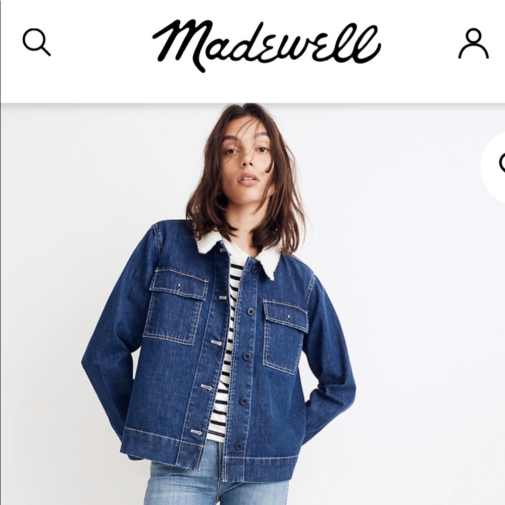 Madewell Denim Northward Cropped Army Jacket
